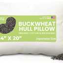 Bean Products Japanese Bed Pillow for Sleeping  Organic Buckwheat Fill with Organic Cotton Fabric, Soft Head Pillow  Eco-Friendly, Breathable, and Durable Sleep Aid, Made in The USA, 14" x 20" (Natural)