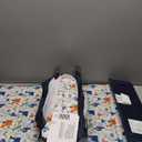 Pamo Babe Compact Pack and Play - Portable Crib for Baby, Lightweight Foldable Travel Playard with Mattress Pad & Carry Bag, Safe Breathable Travel Bed for Home, Trips & Family Visits, Cute Pattern (Blue)