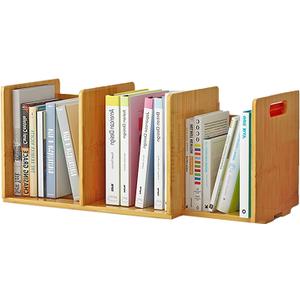 Desktop Bookshelf Expandable Desktop Organizer Counter Bookcase Desk Storage Organizer Display Shelf Rack for Office Supplies, Kitchen,Bathroom (13.2-24.4", Yellow)