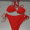 OZICERD 2 Piece Bikini Sets for Women Halter Triangle Bikini Tops Brazilian String Swimsuit Full Coverage Bottom Bathing Suit (Medium)