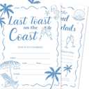 25 Sets Last Toast on The Coast Party Invitations and Itinerary Template with Envelopes Blue Coastal Bachelorette Invites for Summer Beach Wedding Bridal Bridesmaid Party Decor