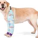 LovinPet Dog Elbow Protector Anti-Licking Elbow Sleeve, Adjustable, Comfortable & Durable Front Leg Guard for Medium to Large Dogs, Prevents Licking and Chewing,Dog Sleeve,Dog Leg Sleeve,Blue