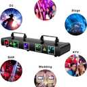 U`King DJ Laser Light, 5 Beam Effect Sound Activated DJ Party Lights RGBYC LED Laser Light Show with DMX Control for Disco Dancing Birthday Bar Stage Lighting