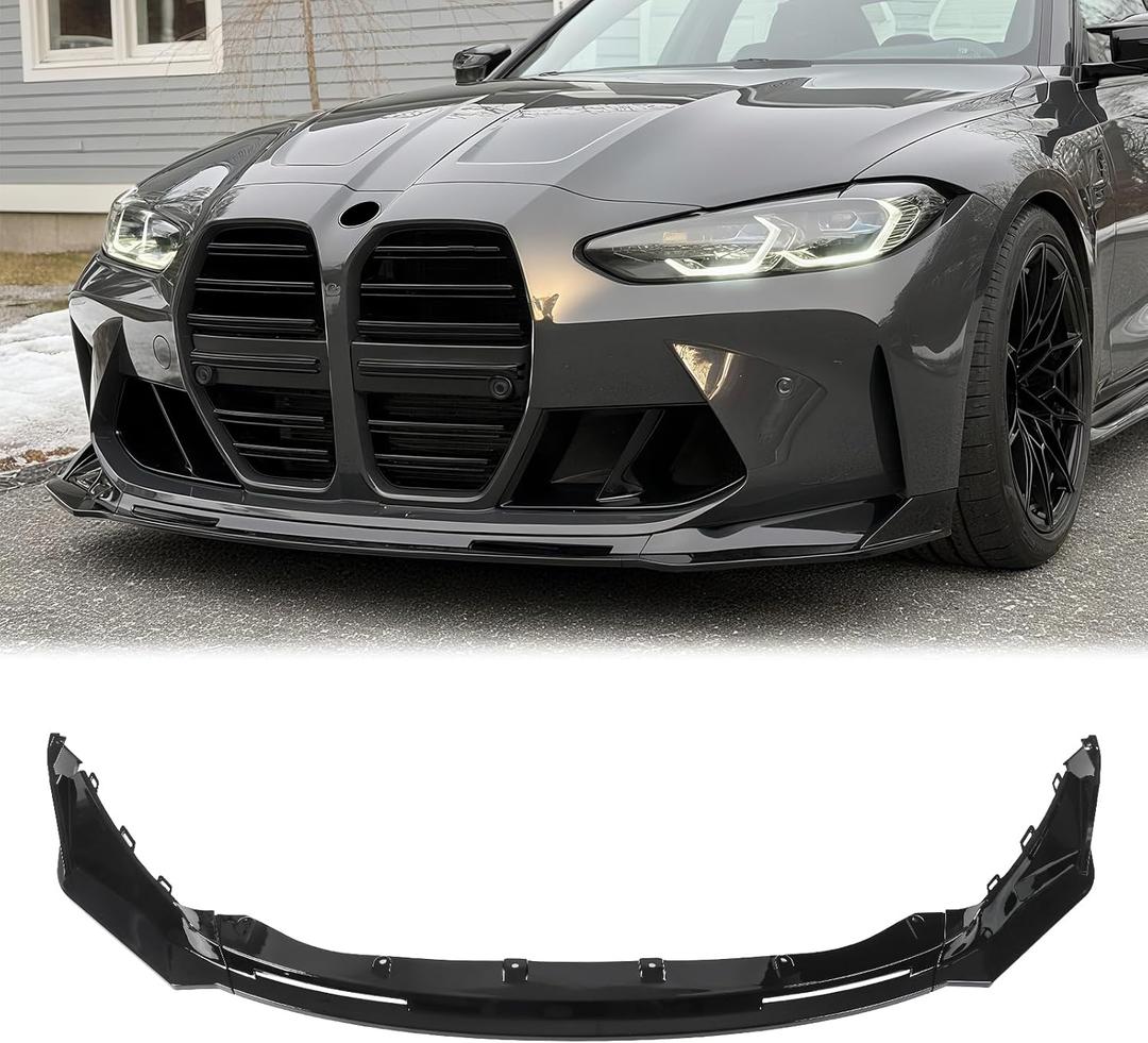 Glossy Black Front Bumper Lip Compatible with BMW G80 M3 G82 G83 M4 2021-2025, Front Splitter Protector Body Kit