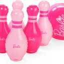 FUNBOY Barbie Inflatable Bowling Set for Kids and Adults with Large Ball and Six Bowling Pins Perfect for Backyard Parties