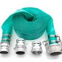 SAFBY Pump Water hose Discharge With Aluminum Camlock A C E F Fittings, Heavy Duty Three layer Backwash Drain Hose for pool, Backwash Hose, Lawn,Garden (2 in, 100 feet)