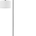 GLOBE Electric 67065 58" Floor Lamp, Black, Dark Gray Velvet Shade, On/Off Socket Rotary Switch, Living Room Dcor, Reading Light, Home Essentials, Bedroom, Office Accessories