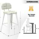 30" Bar Stools Set of 4, Faux Leather Counter Height Barstools with Low Back, Upholstered Bar Chairs with Pet-Friendly Design, Off-White