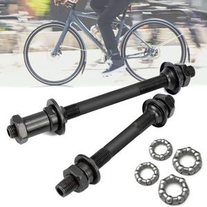1 Pair Bike Axle, Bicycle Axles Rear Axle Front Axle Set with 20.5mm, 25mm Wheel Hub Steel Ball, Mountain Bike Hollow Hub Shaft Front and Rear Axle Kit 108mm, 145mm for Mountain MTB Bike