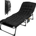 Folding Camping Cot with Mattress for Adults up to 440lbs - Heavy Duty Foldable Bed with Removable Cot Mattress and 3 Recline Positions for Travel, Camp, Beach or Guest Bed by Wakeman Outdoors (Black)
