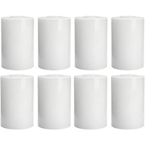8 Pack White Opal Glass Shades Covers, 5.5in Height, 3.5in Diameter, 1-5/8in Fitter, Glazed Cylinder Glass Lamp Shade Replacement for Pendant Light Wall Sconces Chandelier
