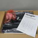 Huuger Night Stand Set of 2, Nightstand with 2 Drawers, Bed Side Table with Open Shelf, Wooden Top, End Table, Fabric Drawer with Charcoal Black Wood Grain Print, for Bedroom