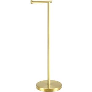 KES Gold Toilet Paper Holder Stand 26" H (Taller Version), Free Standing Toilet Paper Roll Holder with Weighted Base for Bathroom, Rustproof SUS304 Stainless Steel Brushed Gold, BPH283S66-BZ