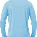 Roadbox Mens UPF 50+ UV Sun Protection Shirts Outdoor Long Sleeve SPF Rash Guard for Fishing Hiking Swimming Running, X-Large, Sky Blue