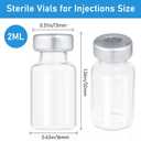 2ml Glass Vials for Injection, with Self Healing Injection Port, Transparent Sealed, Empty Vials for Injection (50, 2ml)