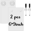 Yexiya 2 Pieces Shower Notepad Waterproof Shower Whiteboard with Suction Cup Dry Erase Board for Shower Shower Writing Pad Board on The Bathroom Wall with Pen for Adults Home Office (6 x 9 Inch)