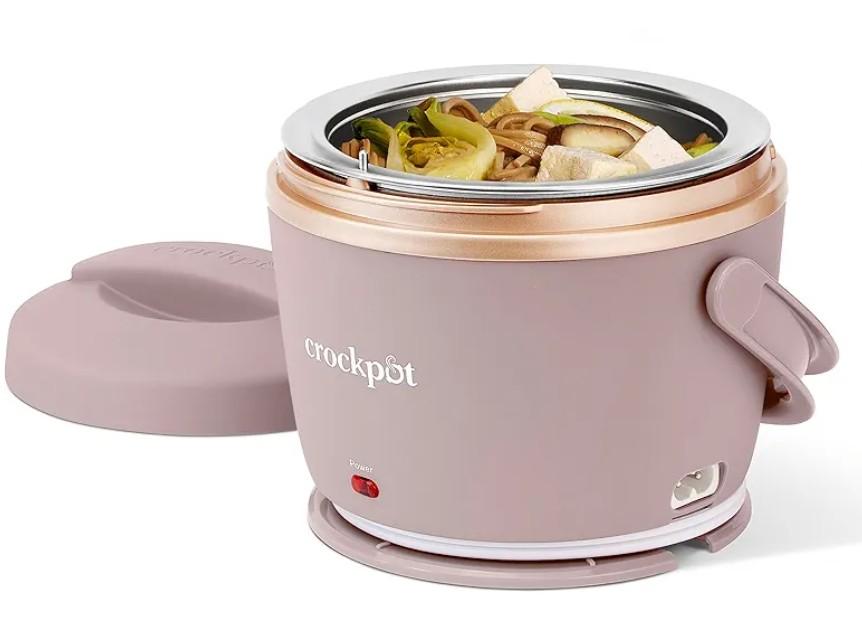 Crock-Pot 20-Ounce Electric Lunch Box, Portable Food Warmer, Blush Pink | Perfect for Travel, Car, On-the-Go | Spill-Free, Dishwasher-Safe