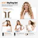 5 in 1 Hair Dryer Brush Set,Professional Negative Ionic Hot Air Styler, Air Curling Wrap Styler,Detachable Blow Dryer Brush With Auto Wrap Curlers,Hair Styling Tools For Straight/Curl/Drying/Smoothing