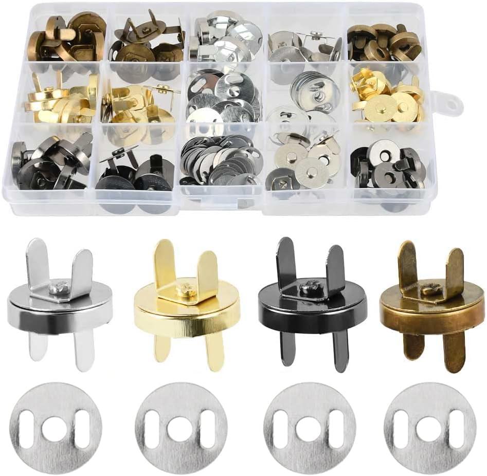 TIMESETL 40 Sets 18mm Button Clasps Snaps Fastener Clasps DIY Craft Sewing Buttons Knitting Buttons Sets for Sewing, Craft, Purses, Bags, Clothes, Leather, 4 Colors