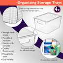 ClearSpace Plastic Storage Bins with Lids X-Large Perfect Kitchen Organization, Desk Organizer or Pantry Storage Desktop Organizer, Pantry Organization and Storage Bins, Cabinet Organizers