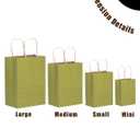 qiqee 100Pcs Mini Size Paper Gift Bags with Handles - 4.5"2.5"6" Kraft Small Party Bags - 16 Solid Colors