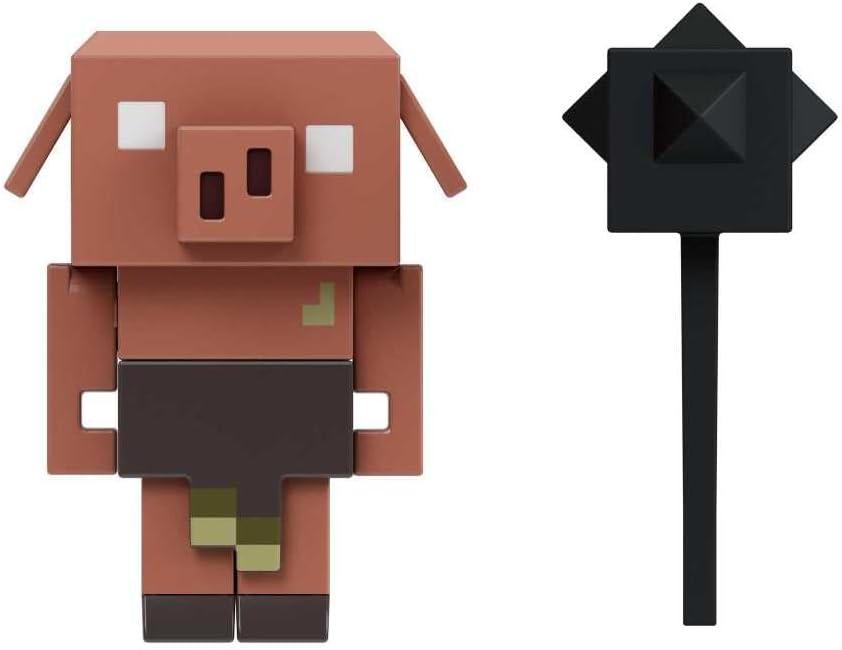 Mattel Minecraft Legends 3.25-inch Action Figures with Attack Action and Accessory, Collectible Toys (Piglin Runt)
