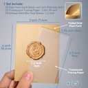 25 Pack Name Cards for Table Setting, Place Cards with Antique Gold Rose Wax Seal Sticker for Wedding, Table Tent Card Stock Handmade Decor for Party, Dinner, Home(Pearlized Champagne Gold)