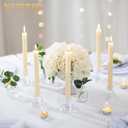 NUPTIO Candle Stick Candle Holder: Set of 20 Short Taper Candlestick Holders Bulk Small Modern Glass Tapered Candleholders for Wedding Christmas Holiday Centerpiece