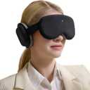 CLOZIA Sleep Headphones Wireless Bluetooth, White Noise Bluetooth Sleep Mask with 12 Soothing Sound, Sleep Mask with Bluetooth Headphones for Travel Yoga Office Meditation, Black