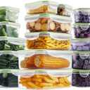 HOMBERKING 32 Pieces Food Storage Containers Set with Snap Lids (16 Lids + 16 Containers), Meal Prep Airtight Plastic Containers, BPA-Free Lunch Containers for Kitchen, Pantry, Home, Green