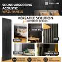 RIVERBANK Ashy Oak Wooden Slat Wall Panels, Made of Solid Wood, 2 Pcs in Size 47.24"x 23.62", Enhanced Acoustic & Sound Absorbing Design for Home & Office, Sustainable Recycled Felt (Ashy Oak)