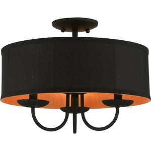 Livex Lighting, 45129-04, Winchester, Semi-Flush, Black