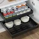 Pull Out Cabinet Organizer, Expandable(12.6"-20.47") Slide Out Drawers for Kitchen Cabinets, Cabinet Drawers Fixed with Adhesive Nano Film, Cabinet Roll Out Shelf in Pantry or Living Room, 16.54" Deep (1 Pack-Black)