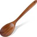 Wooden Spoons for Cooking, Natural Premium Teak Wooden Spoons, Good Grip Large Cooking Spoons and Wooden Spatula, Heat Resistant Wooden Cooking Utensils for Nonstick Cookware Serving, Perfect Gifts