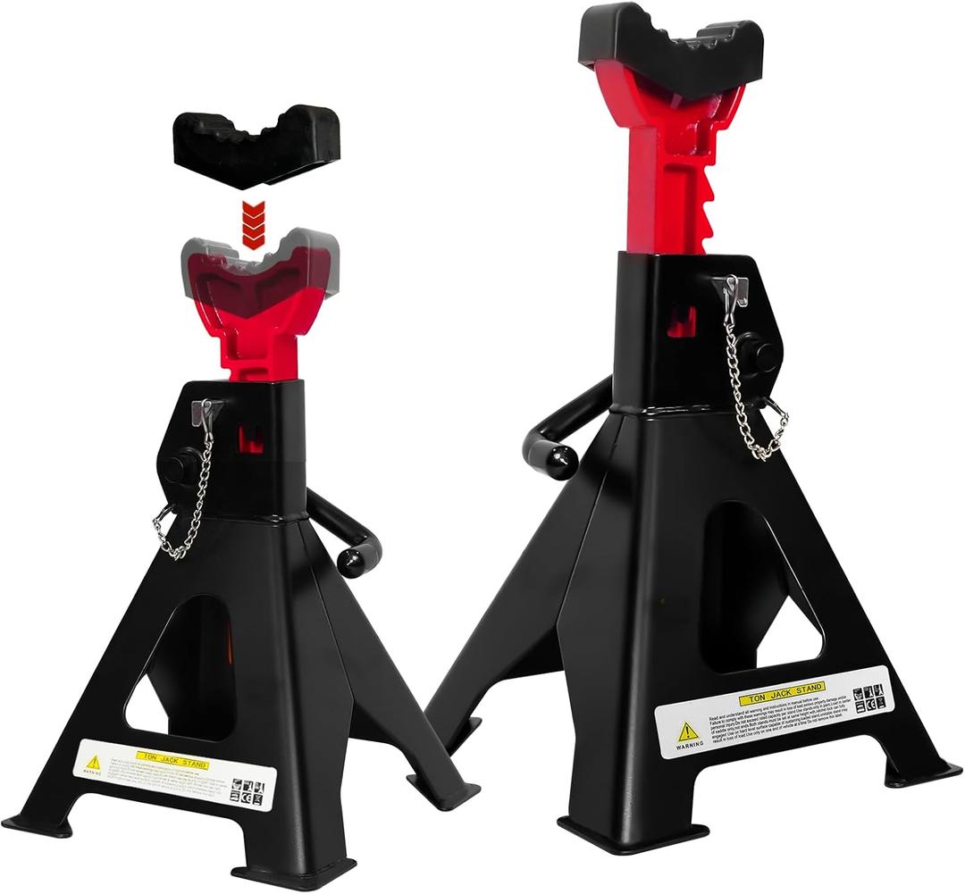 YATOINTO 6 Ton Jack Stands, 15.6"-23.4" Adjustable with Double Pin Locking,Heavy Duty Jack Stands with Extra Rubber Pads,Car Lifts for Home Garage,Lifting Various Vehicles,1 Pair Black