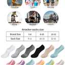 Airacker No Show Socks Womens Athletic Cushioned Low Cut Sports Running Ankle Socks for Women 6 Pairs