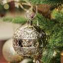 46 Pcs Champagne Christmas Ball Ornaments, Shatterproof Christmas Tree Ornaments Set with Velvet Christmas Bows Decor, Vintage Xmas Decorations with Hanging Hooks in 3 Sizes(Small Medium Large)