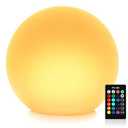 Mr.Go 14-inch LED Ball Light, Cordless Rechargeable Globe Lamp w/Remote, 16 RGB Color Changing Dimmable Mood Lamp, Waterproof Decorative Glow Orb Light for Home Outdoor Garden Patio Pool Party Decor