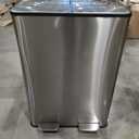 DUMOS Kitchen Trash Can, 2x8-Gallon Dual Trash Can with Lid, Stainless Steel Garbage Bin with 2 Removable Inner Buckets, Soft-Close Foot Pedal, Fingerprint-Resistant for Kitchen, Home, Office