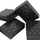 4 Pack 6-3/8" x 4-3/4" x 2" Solid Rubber Auto Lift Block Pads, Heavy-Duty Rubber Blocks for Car Lift Pads, Lift Blocks, Camper Stabilizer Jack Pads-Anti-Slip Texture,3000lb Capacity