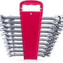 Max Torque 20-Piece Premium Metric and SAE Combination Wrench Set in Rack | Metric Size 8mm - 19mm, Inch Size 5/16 - 3/4 | Longer Wrench Body Design, Chrome Vanadium Steel, Unique V-Groove Open End