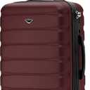 Flight Knight 24x16x10 Expandable Carry On Suitcase Hardside TSA Lock USB C Lightweight Luggage Silent Double Spinner Wheels Maximum Overhead Carry-On Bag For Virgin South West Approved Burgundy