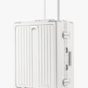 Carry On Luggage 22x14x9 Airline Approved Aluminum Frame, 20 Inch Hard Shell Carry On Luggage, Suitcase Carry-on Zipperless Luggage, TSA Approved (White)