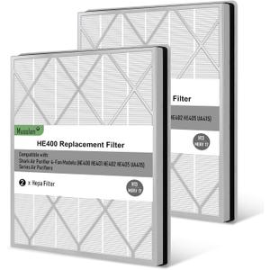 HE401 Replacement Filter for Shark Air Purifier 4 Model, HE401 HE402 HE405 HE400 3-Stage Filtration System of H13 True HEPA and Activated Carbon Pre-Filter, 2 Pack