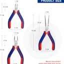 WORKPRO Mini Pliers Set, 3-Piece Small Pliers Tool Kit Includes 4 Diagonal Plier, 5 Long Nose Plier, 6 Needle Nose Plier, for Making Crafts, Repairing Electronic Devices