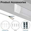 2 Packs 4FT LED Batten Light with 0.2m Cable, Ultra-Thin Ceiling Surface Mounted Light, 40W, 4000K, IP20, LED Ceiling Lamp for Garage, Shop, Hallway, Office, Market, ver.2