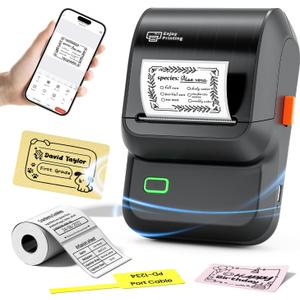 Ponek Label Maker Machine with Tape, M100 Address Barcode Label Printer, Versatile App 4000 Icons and 300 Fonts, Industrial Label Makers for Small Business, Office, Home, School, Safety Label Makers (Black)