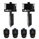 2PCS P2S/X2D Hotend Kits 0.2mm+0.4mm Hardened Steel Nozzles- for 3D Printer Bambu P2S/X2D Extruder Hot End/Printhead with Heatbreak Assembled Heatsink Heat Block and 2PCS Extra Silicone Socks