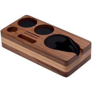 Normcore Espresso Tamping Station, Natural American Walnut Coffee Tamper Station Base Holder Stand for 54/58mm Portafilter, Tamper, and Distributor, Puck Screen Espresso Accessories