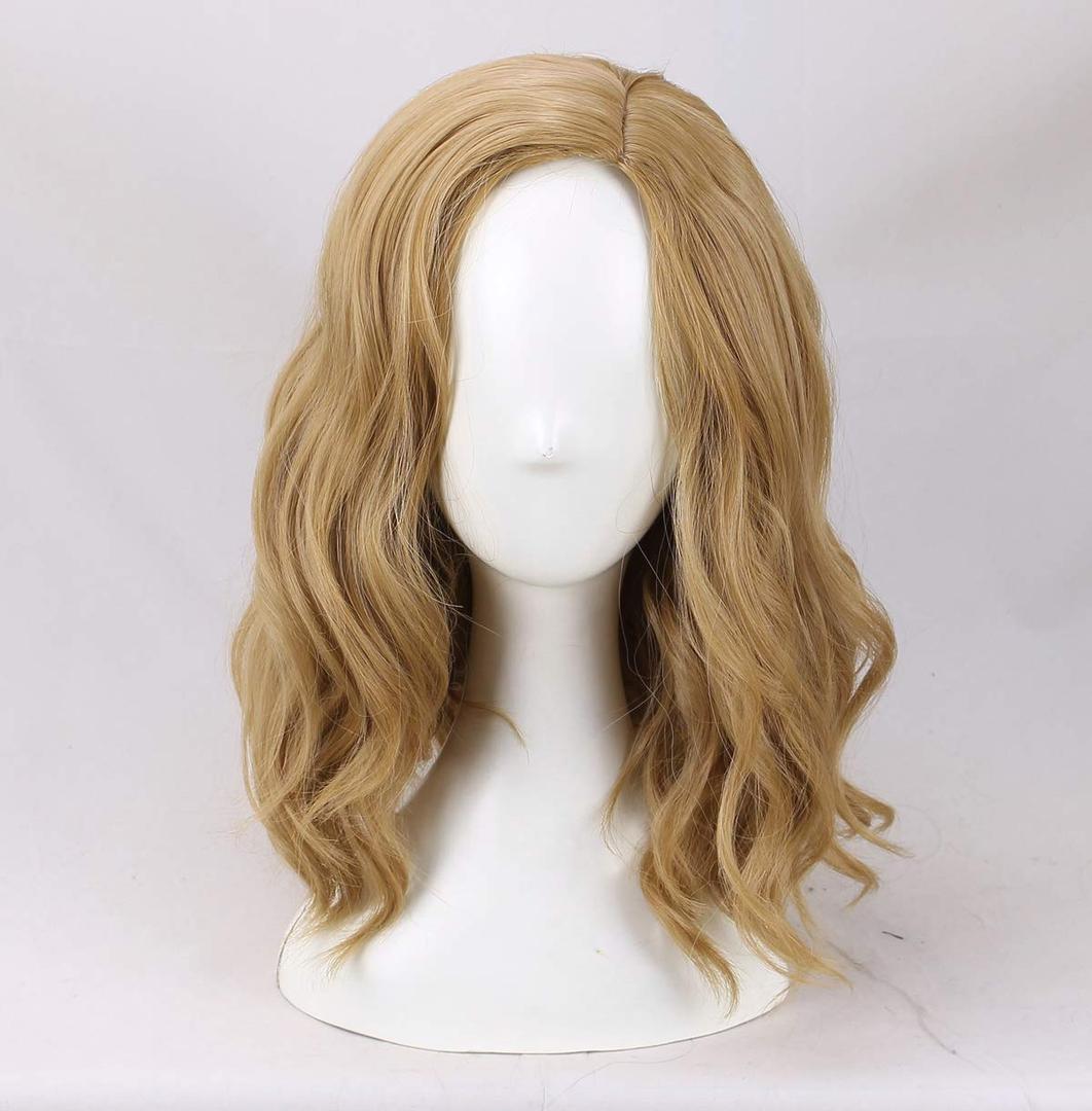 Women's Medium length Light Blonde Curly Cosplay Wig for Move (Medium (Pack of 1)